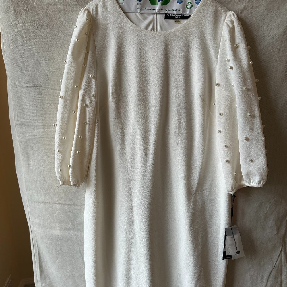 Karl Lagerfeld Pearl Long Sleeve Dress  size 12